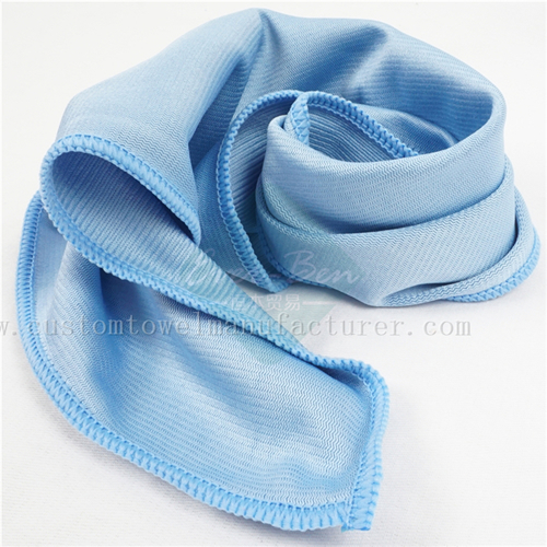 China Custom chemical free cleaning cloths Producer Fast Dry Microfiber Blue Glass Towel Factory